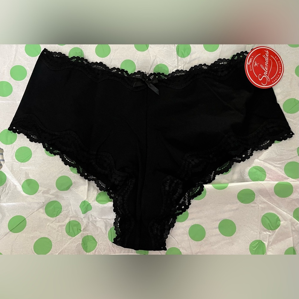 Splendies Black Panties Lace Detail Large